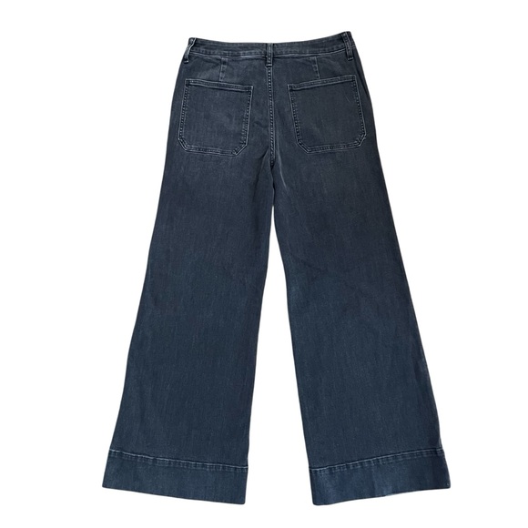 J. CREW '96 Denim Trouser Wide Leg Sailor Jeans Black High Waist Size 29P Petite - Picture 4 of 15